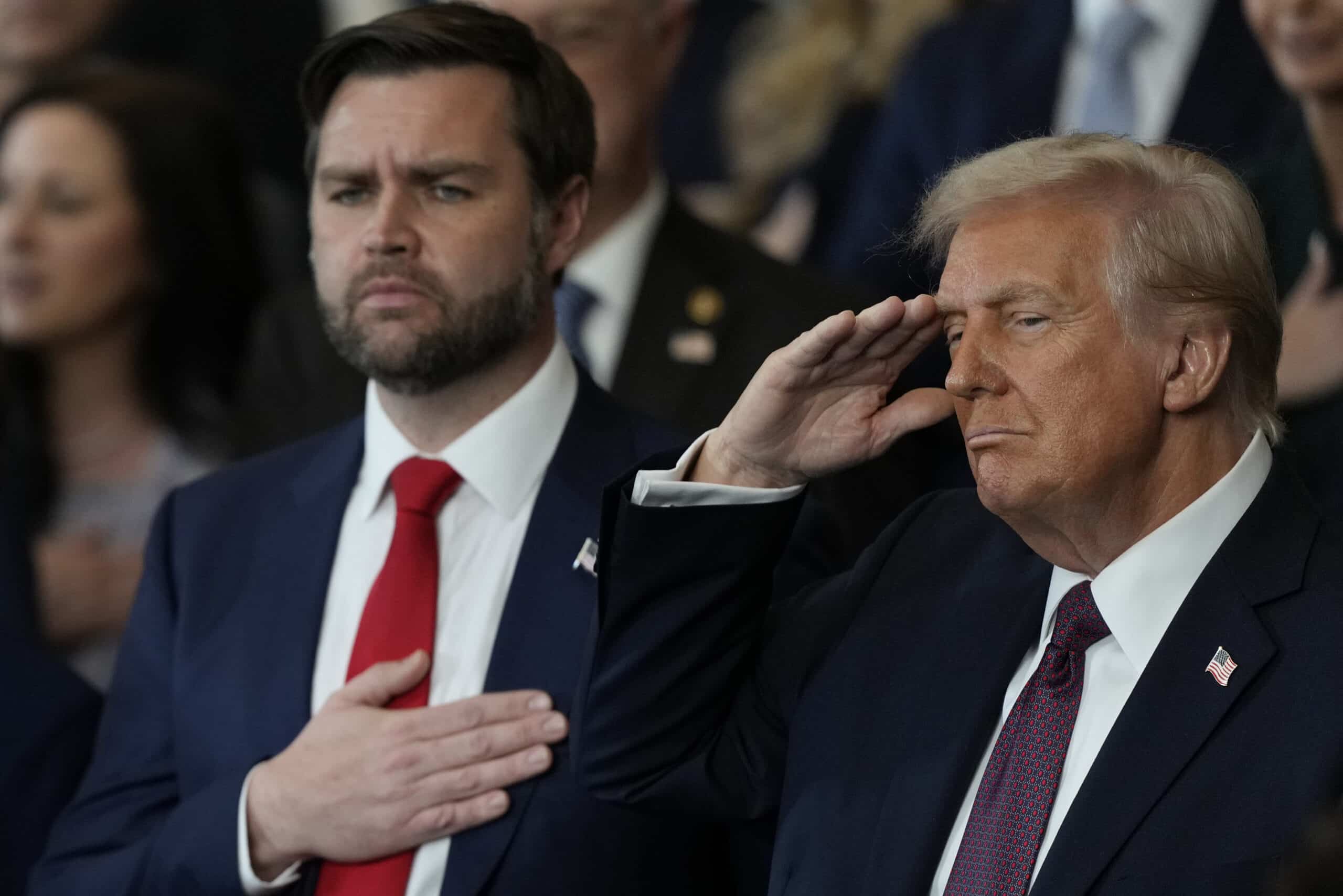 US vice president JD Vance stands beside Donald Trump during the presidential inauguration