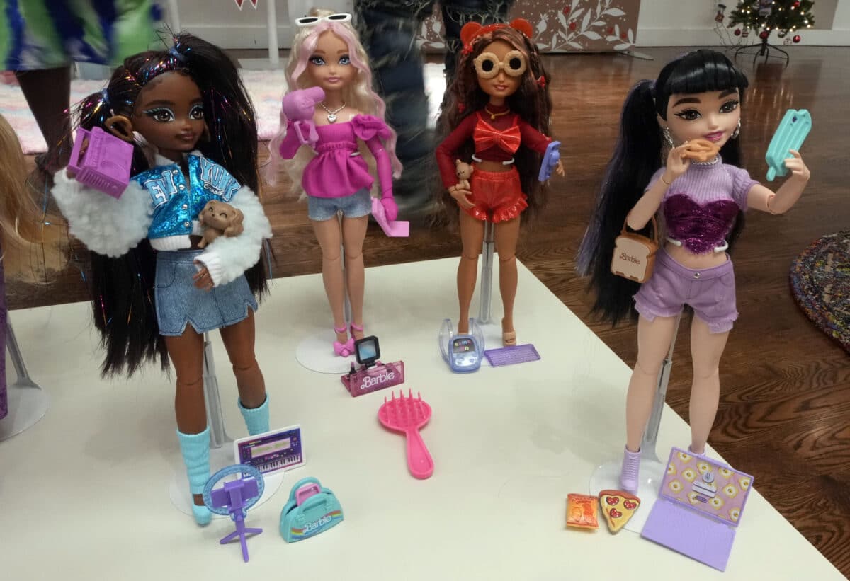 FILE - Barbie Dream Besties, from Mattel, are displayed at the TTPM 2024 Holiday Showcase event in New York, Sept. 17, 2024. (AP Photo/Richard Drew, File)